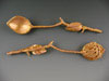 Set of 2 Peach Pit Spoons. Food Safe Finish. 5" Long.